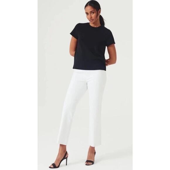 Spanx Pants On-The-Go Cropped Classic Kick Flare Women's Size Medium White - Picture 1 of 9
